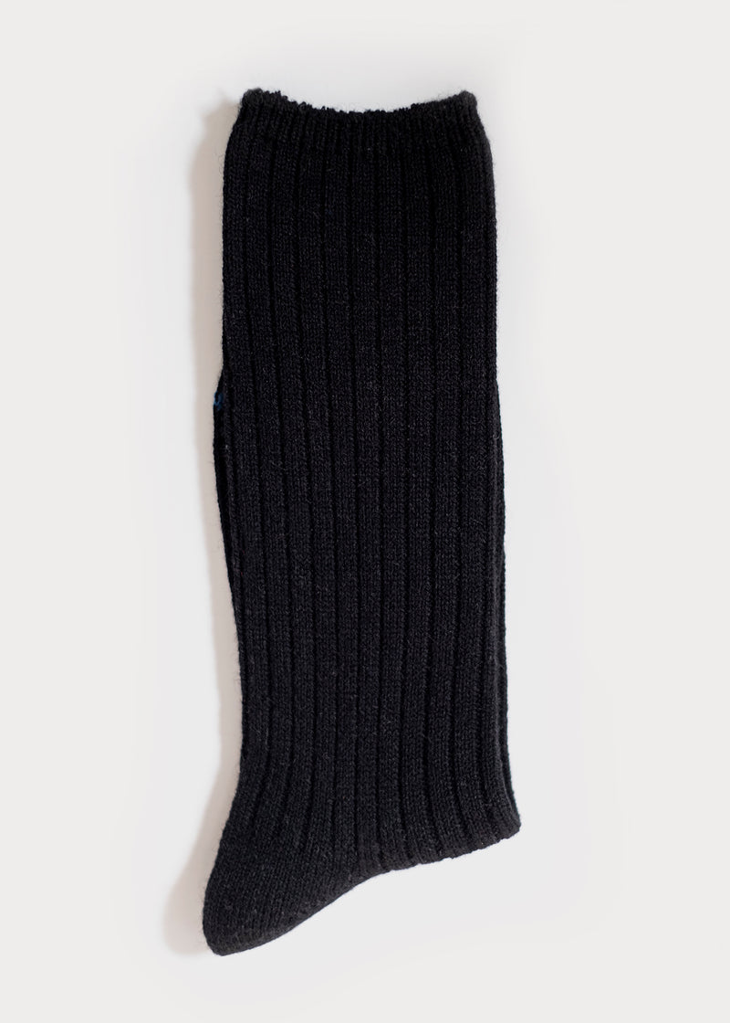 Men's Wool Blend Dressy Boot Socks - Black thumbnail