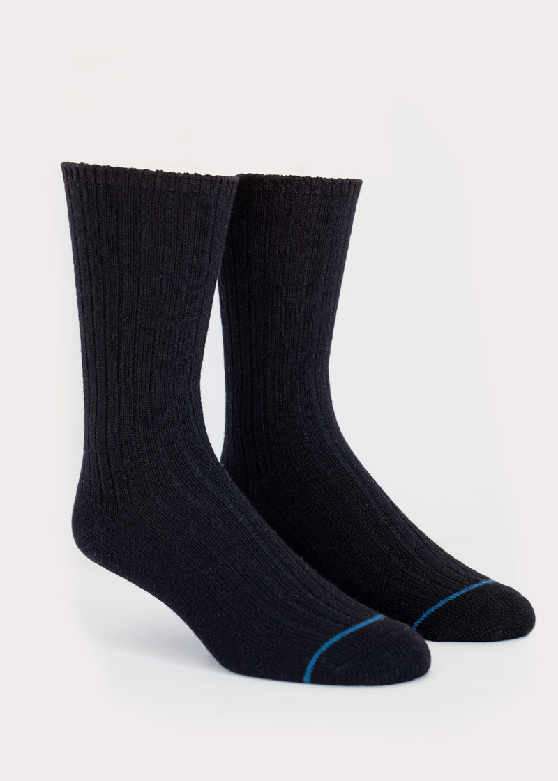Men's Wool Blend Dressy Boot Socks - Black thumbnail