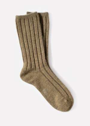 Women's Alpaca wool blend Boot Socks - Olive thumbnail