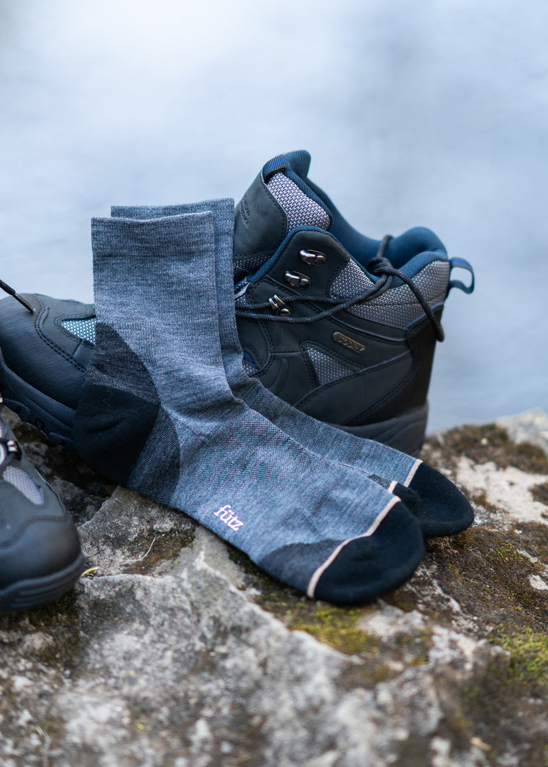 Men's Lightweight Quarter Hiking Socks - Charcoal thumbnail