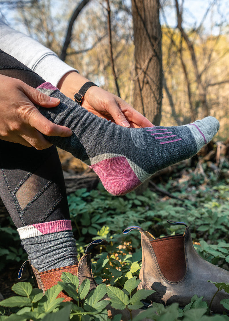 Women's Lightweight Crew Hiking Socks - Charcoal thumbnail