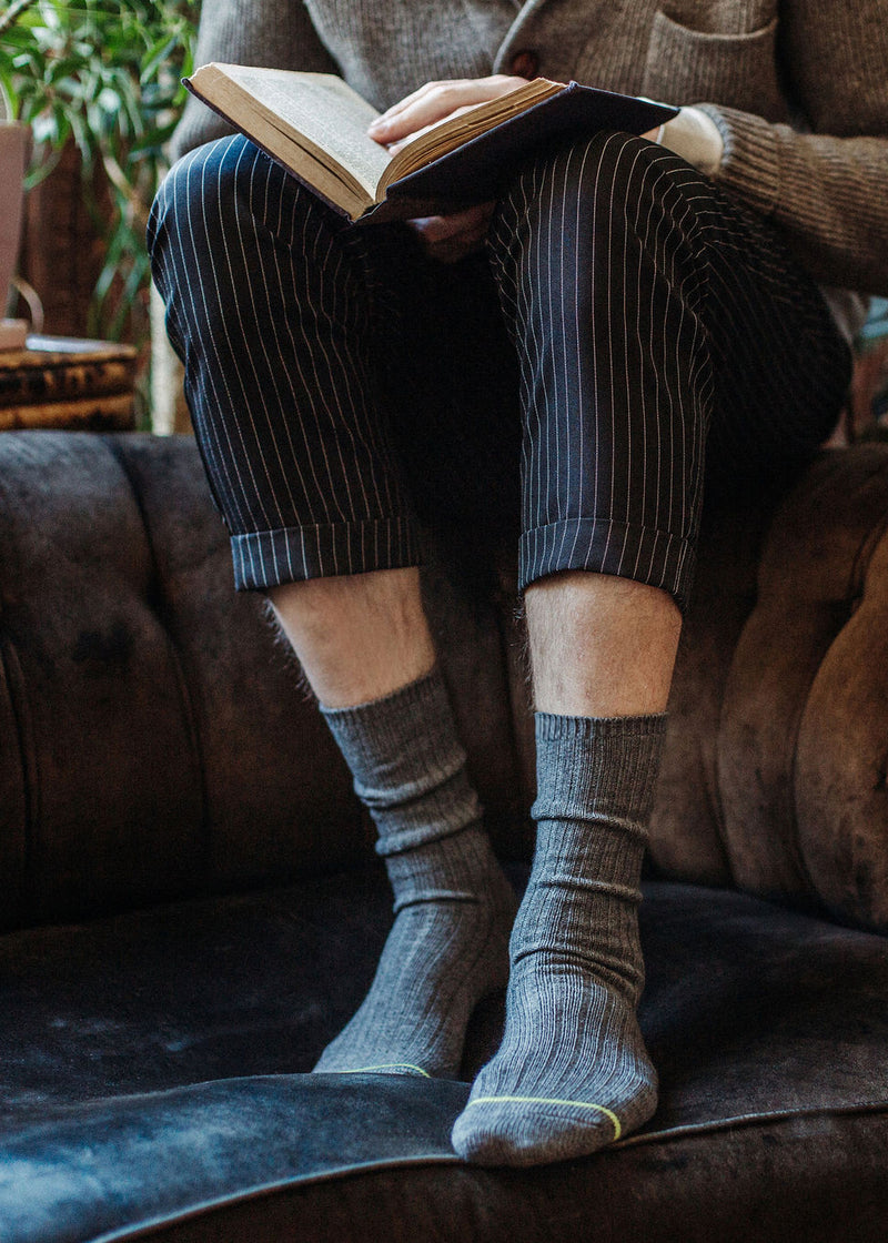Men's Wool Blend Dressy Boot Socks - Grey thumbnail