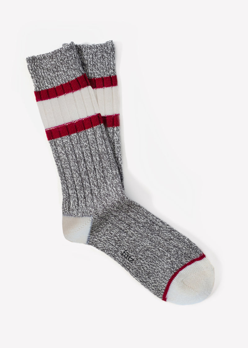 Men's Wool Blend Varsity Stripe Boot Socks - Grey thumbnail