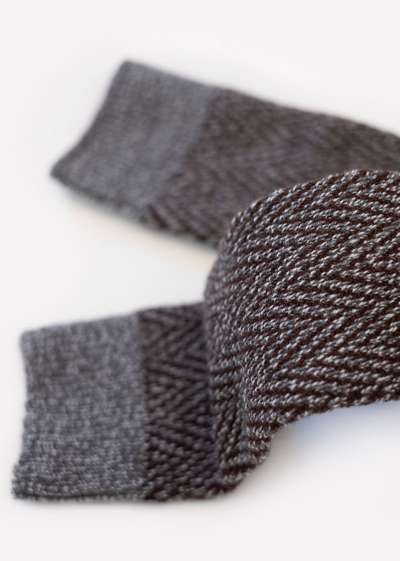 Men's Wool Blend Chevron Boot Socks - Grey/Brown thumbnail