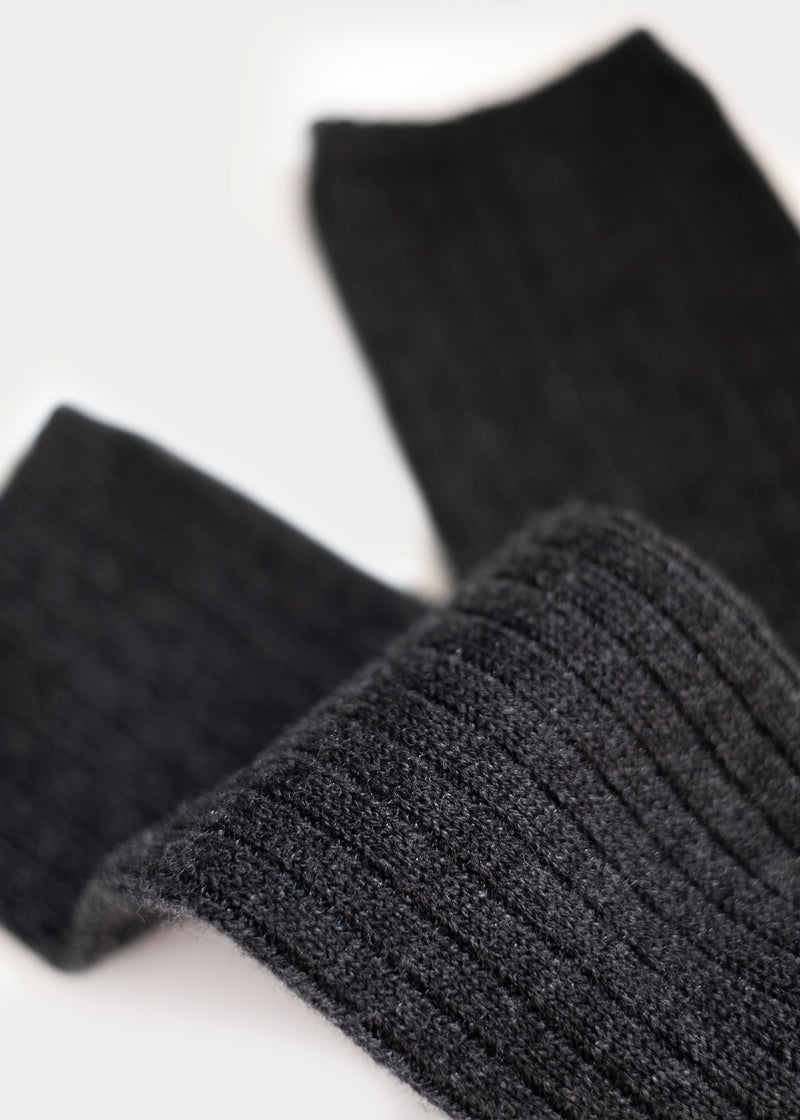 Men's Wool Blend Dressy Boot Socks - Charcoal thumbnail