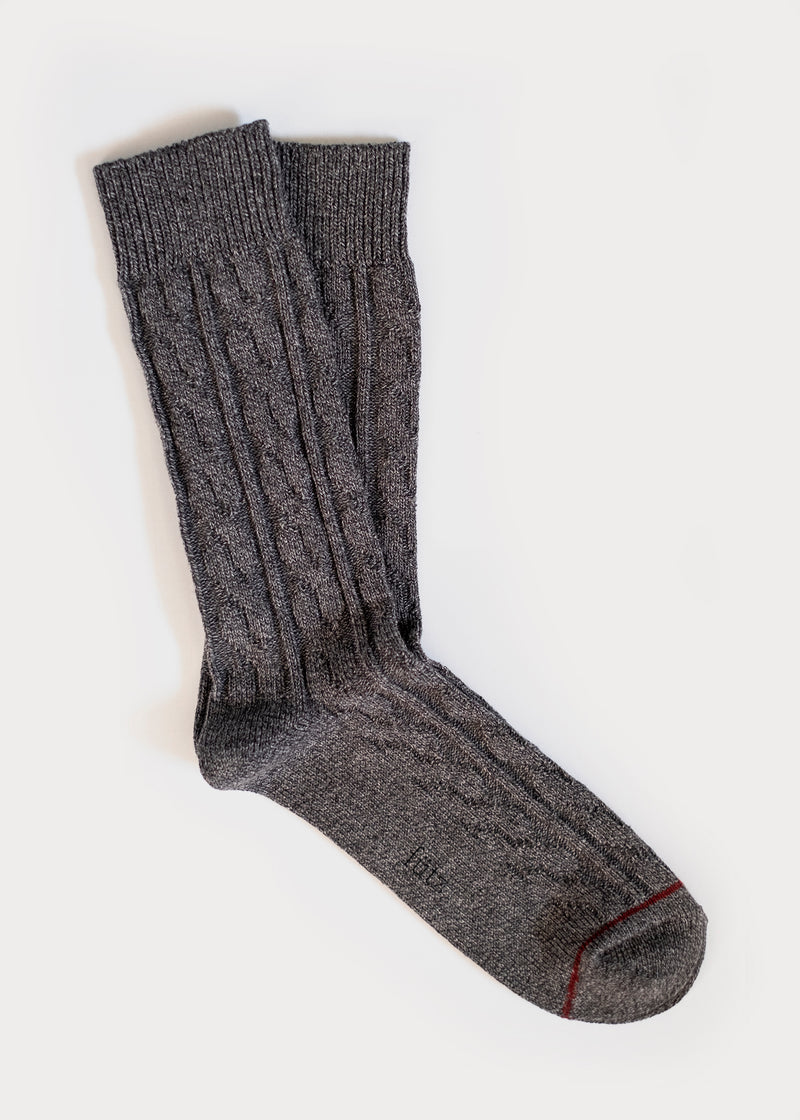 Men's Cotton Weekender Cable Boot Socks - Grey thumbnail