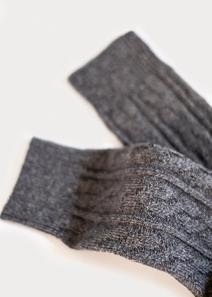 Men's Cotton Weekender Cable Boot Socks - Grey thumbnail
