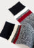 Men's Wool Blend Boot Socks with Stripes - Black thumbnail image