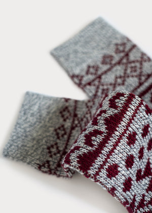 Men's Wool Blend Nordic Boot Socks - Grey thumbnail