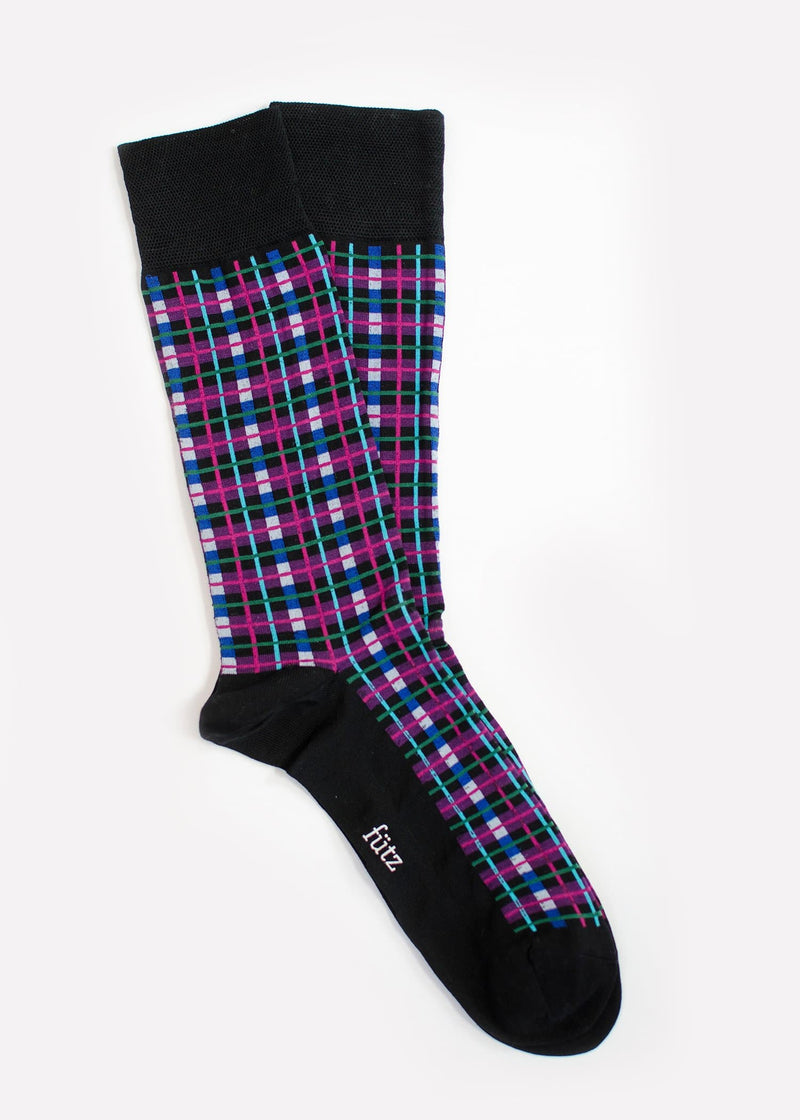 Sock Check Fu Checked In - Black – fütz | Socks Simplified