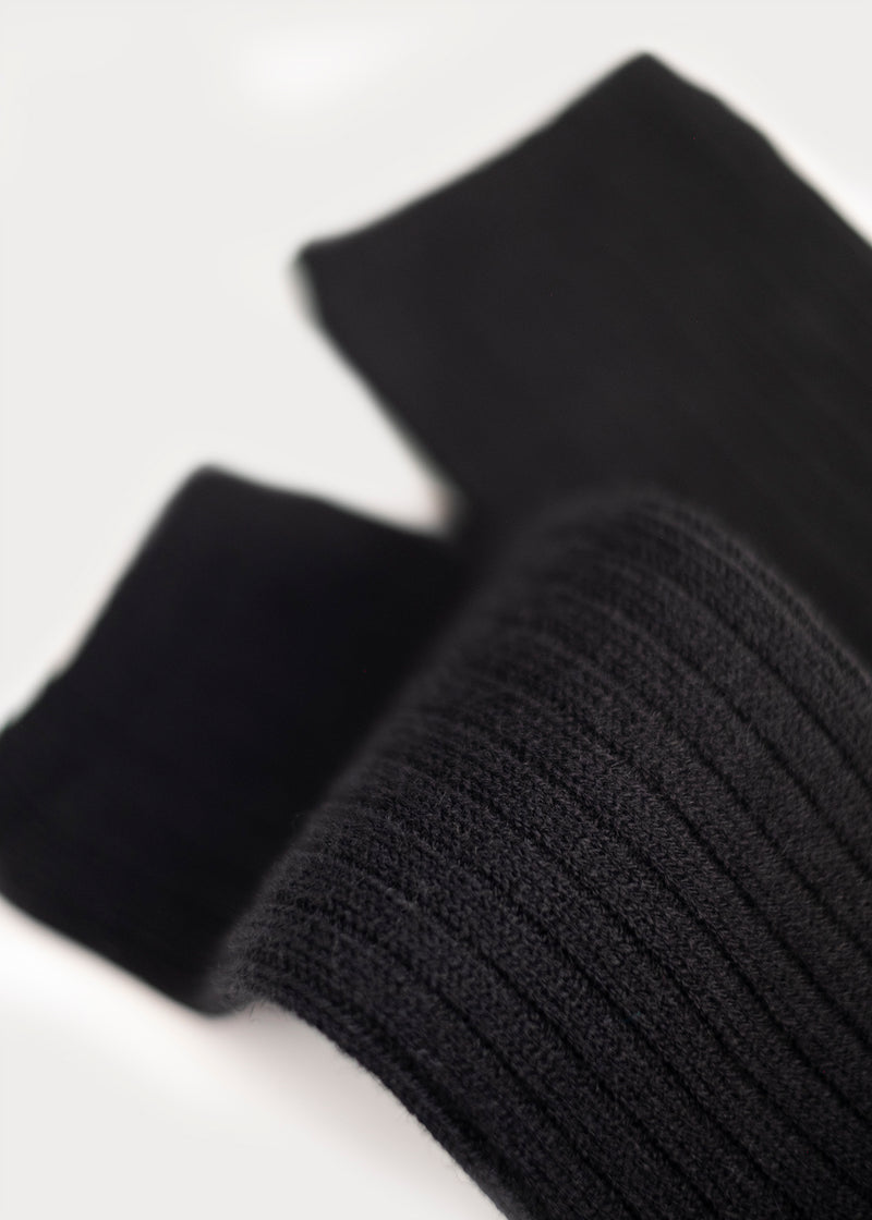Women's Wool Blend Dressy Boot Socks - Black thumbnail