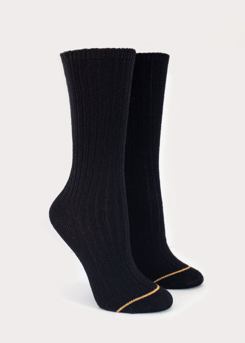 Women's Wool Blend Dressy Boot Socks - Black thumbnail