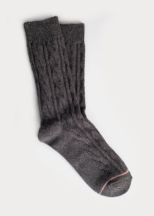 Women's Cotton Weekender Cable Boot Socks - Grey thumbnail