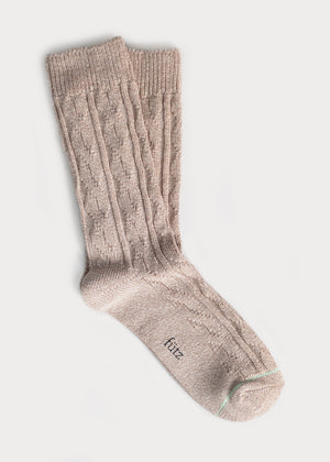 Women's Cotton Weekender Cable Boot Socks - Oatmeal thumbnail