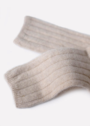 Women's Alpaca wool blend Boot Socks - Natural thumbnail