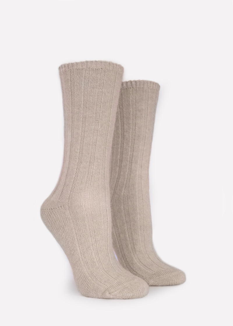 Women's Alpaca wool blend Boot Socks - Natural thumbnail