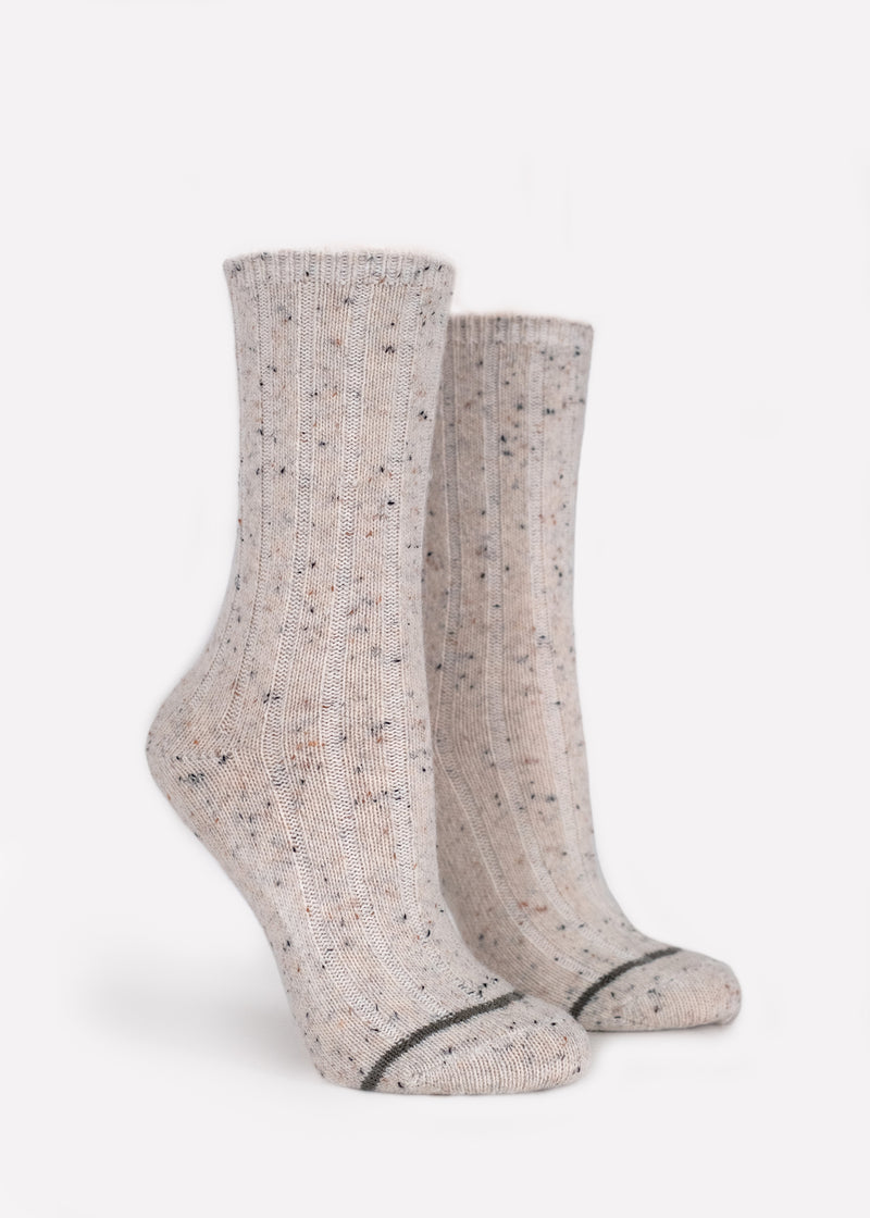 Women's Wool Blend Nep Boot Socks - Natural thumbnail