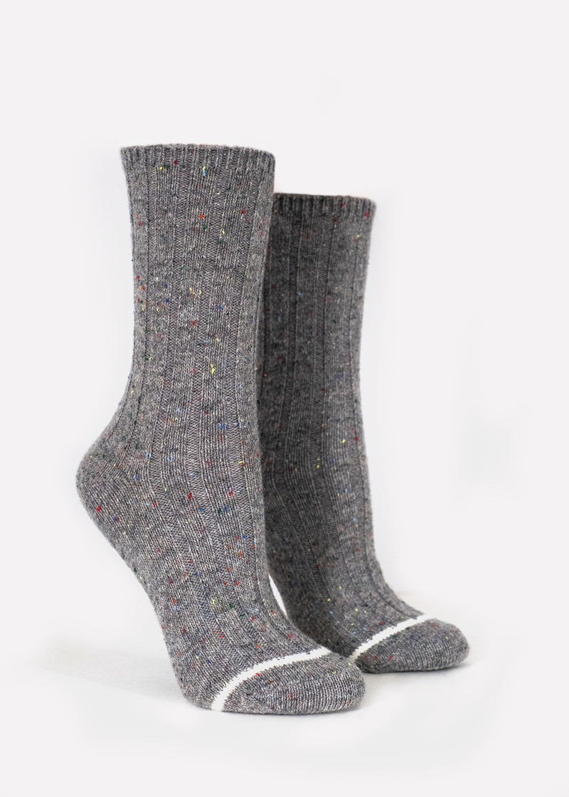 Women's Wool Blend Nep Boot Socks - Grey thumbnail