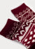 Women's Wool Blend Nordic Boot Socks - Burgundy thumbnail image